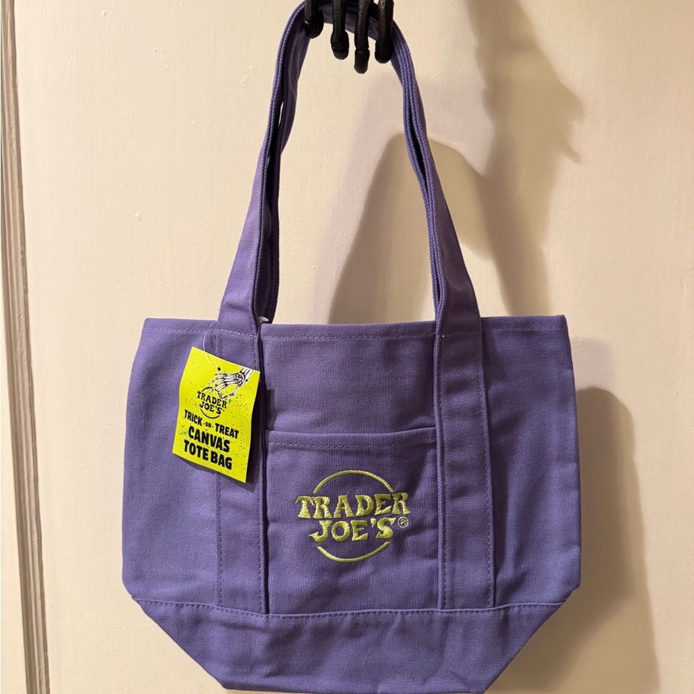 Trader Joe’s Trick or Treat Purple Canvas Tote Bag